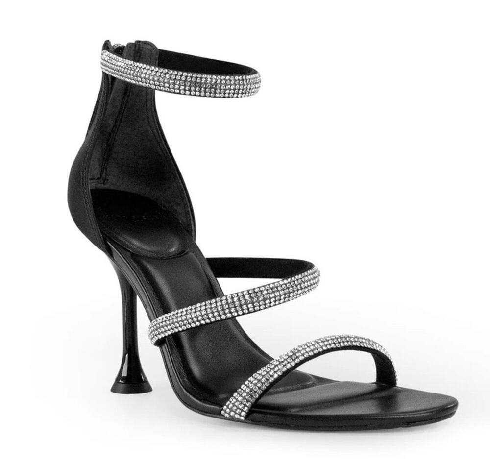 Marc Fisher LTD Carita Rhinestone Strappy Heels SZ 8M